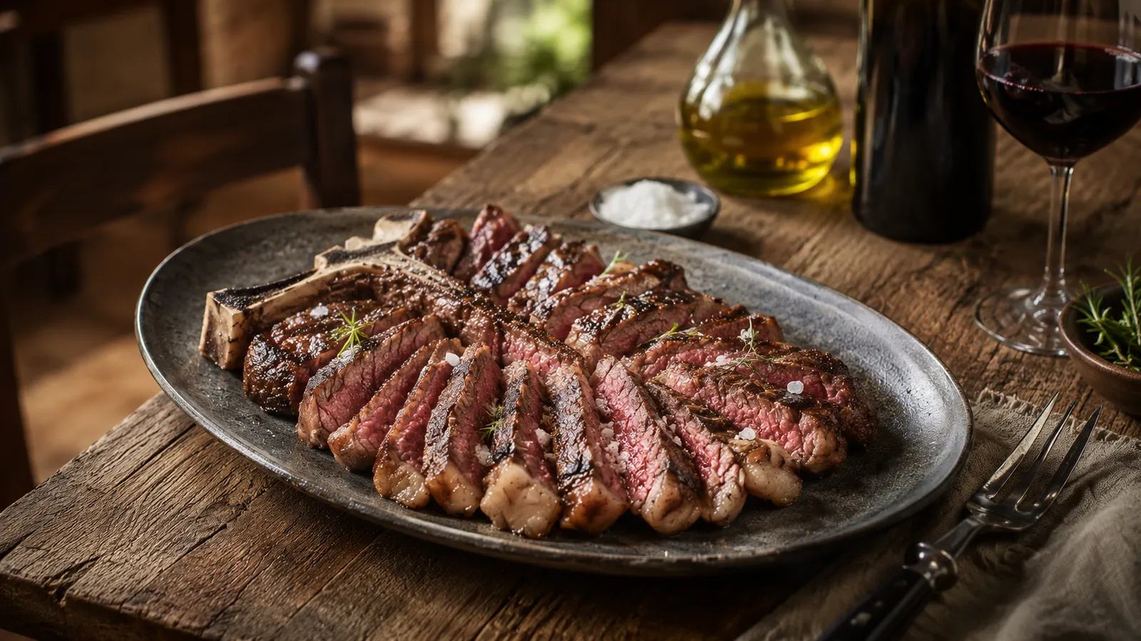 Bistecca alla Fiorentina — بيستيكا ألا فيورنتينا — مقدّم وجاهز للتقديم