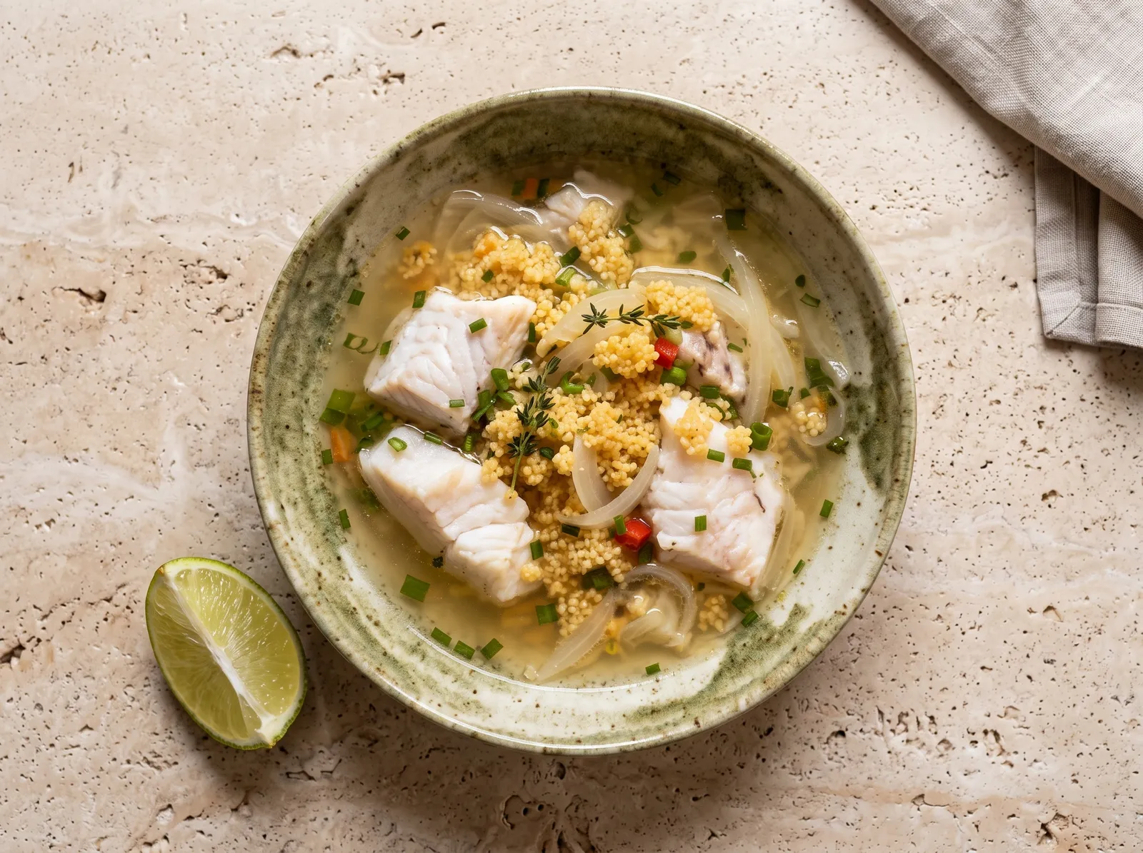 Blaff de poisson — in einer Schüssel angerichtet