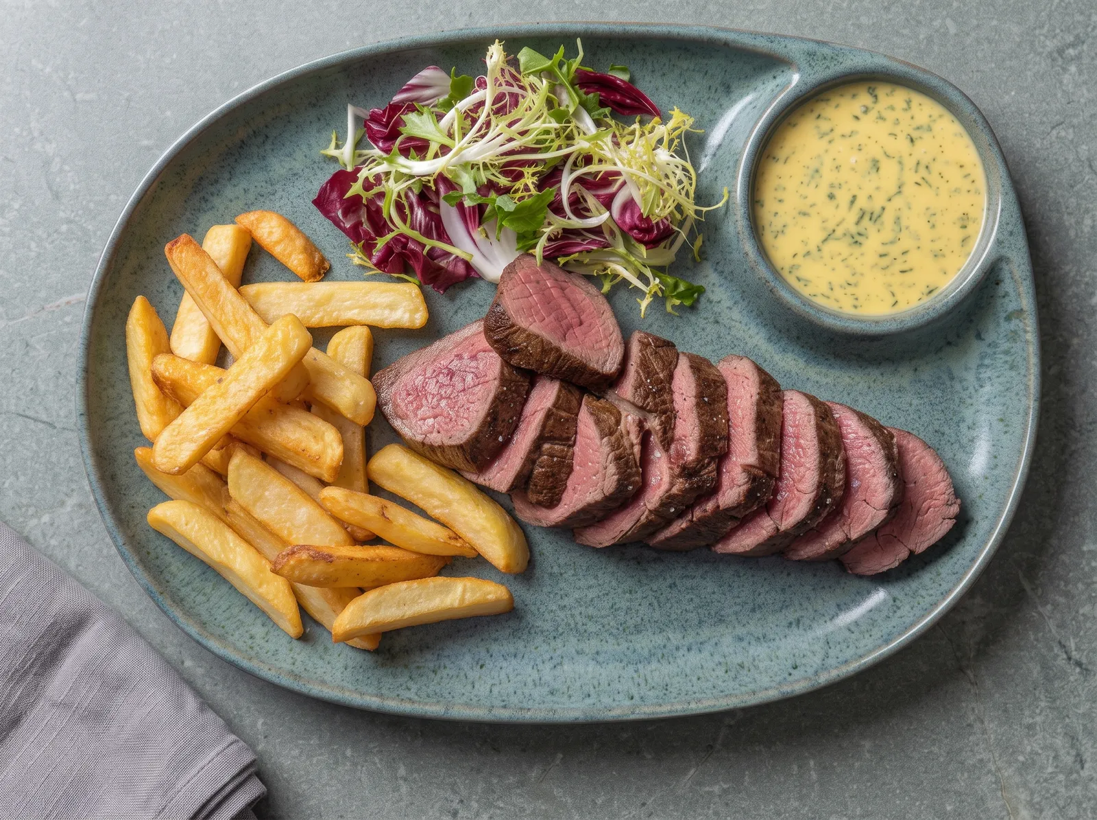 Chateaubriand sauce béarnaise — auf einem Brett angerichtet