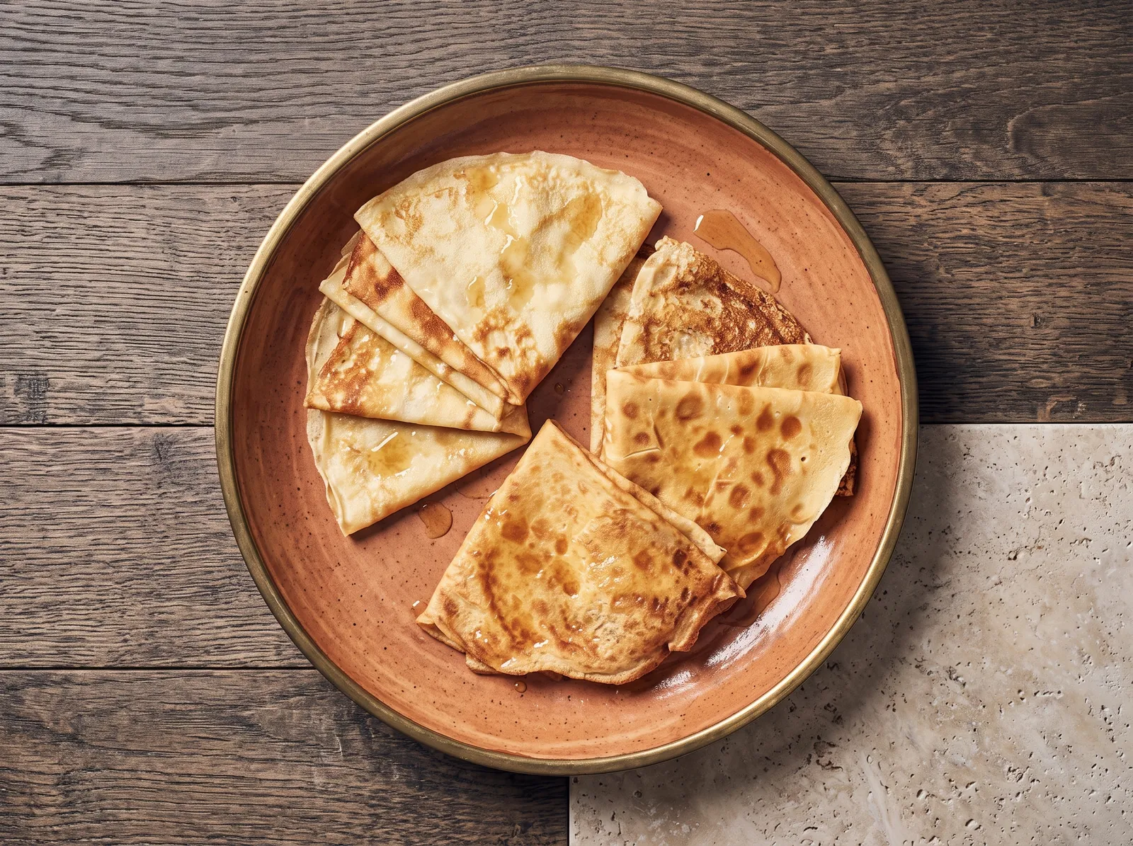 Crêpes bretonnes sucrées — auf einem Teller angerichtet