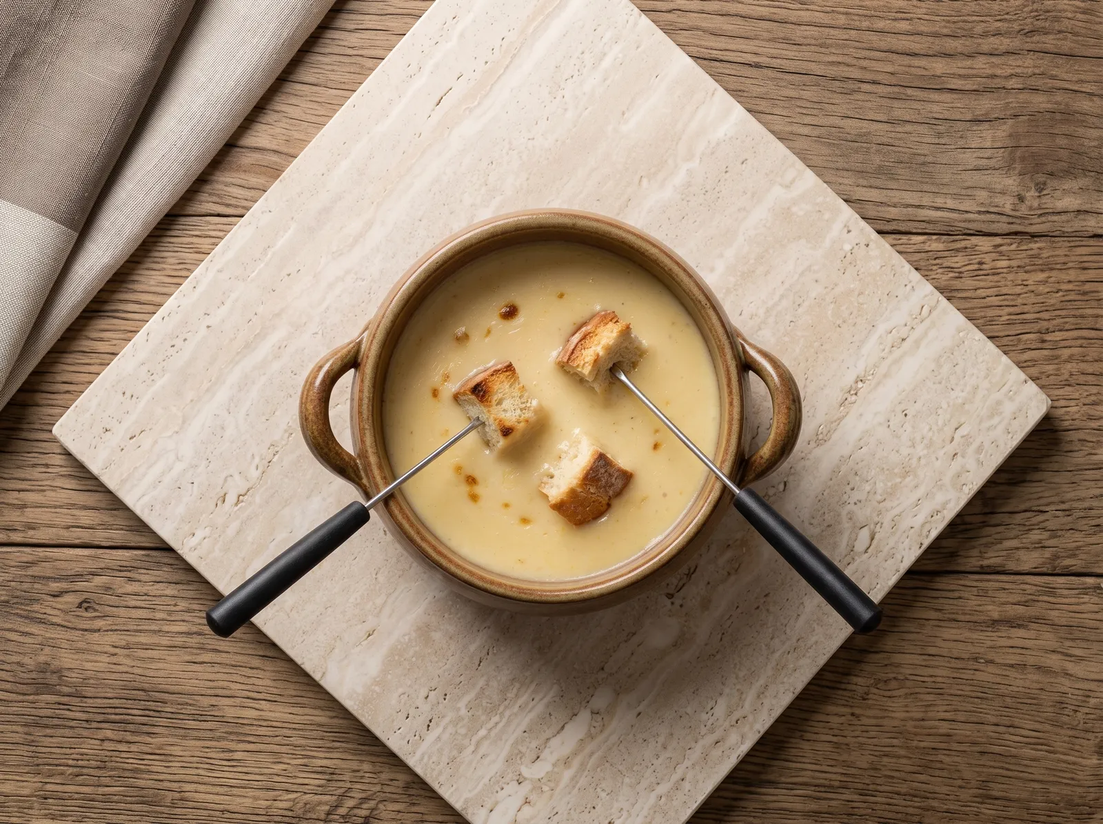Fondue savoyarde — in einem Kochtopf gezeigt