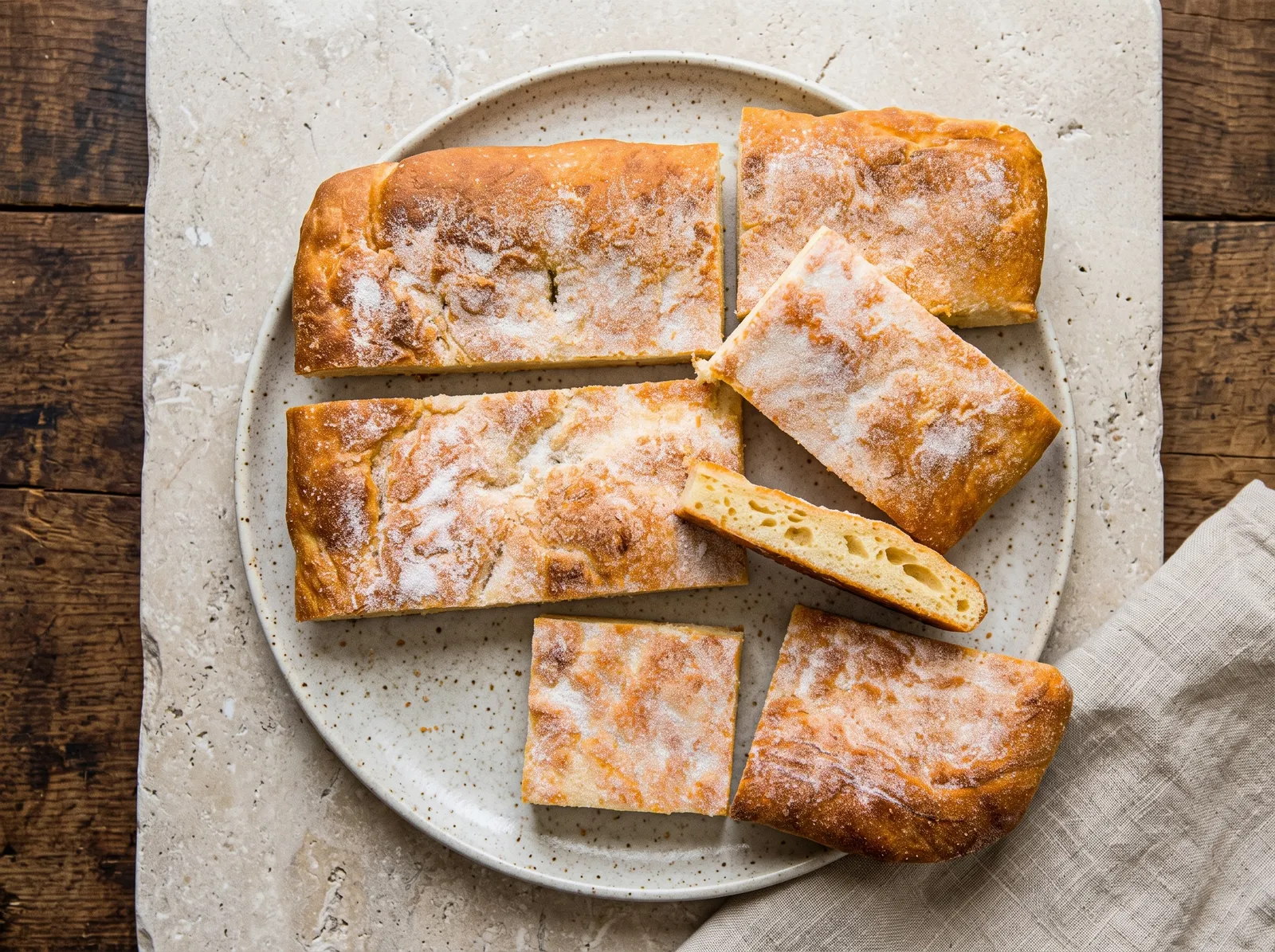 Fougasse d’Aigues-Mortes — Brot nach dem Backen gezeigt
