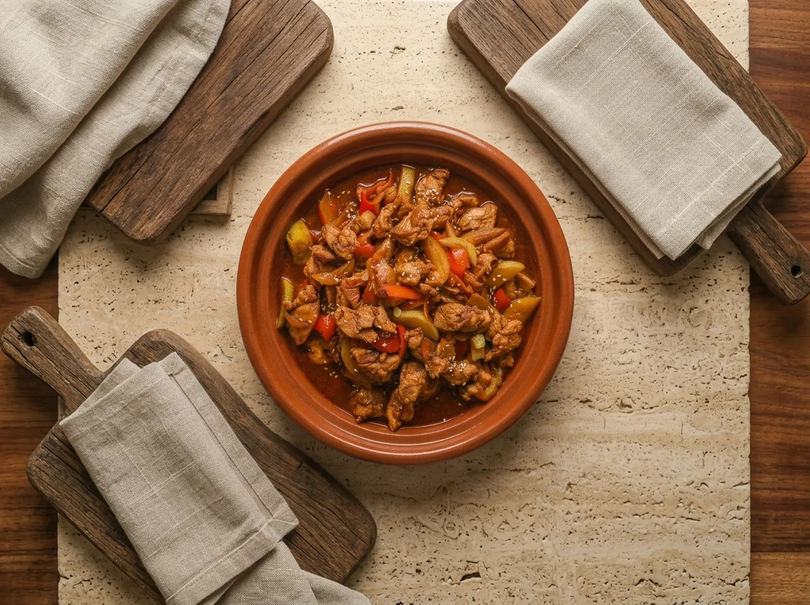 Fricassée de lambi — in einer Schüssel angerichtet