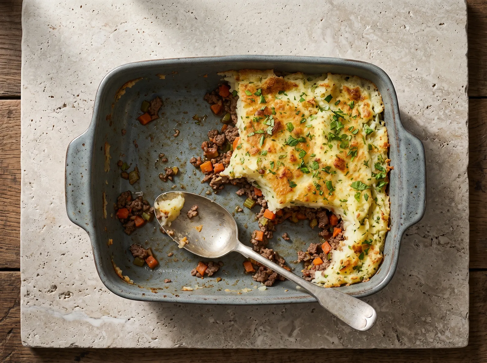 Hachis Parmentier — mit sichtbarem Anschnitt gezeigt