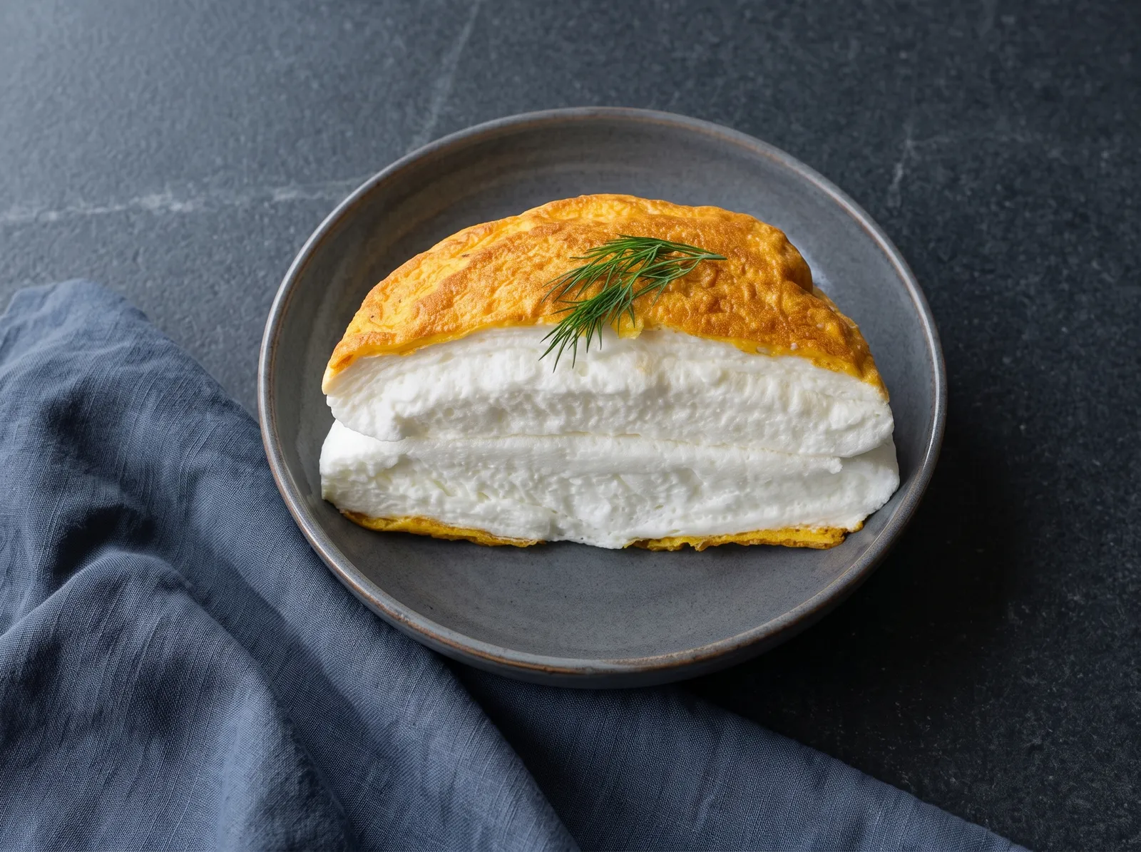 Omelette de la Mère Poulard — auf einem Teller angerichtet