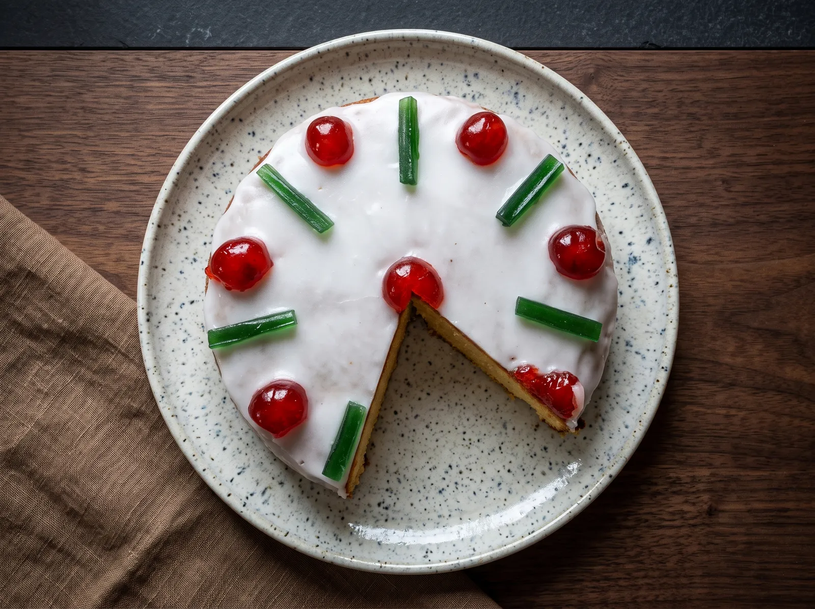 Pithiviers fondant — mit sichtbarem Anschnitt gezeigt