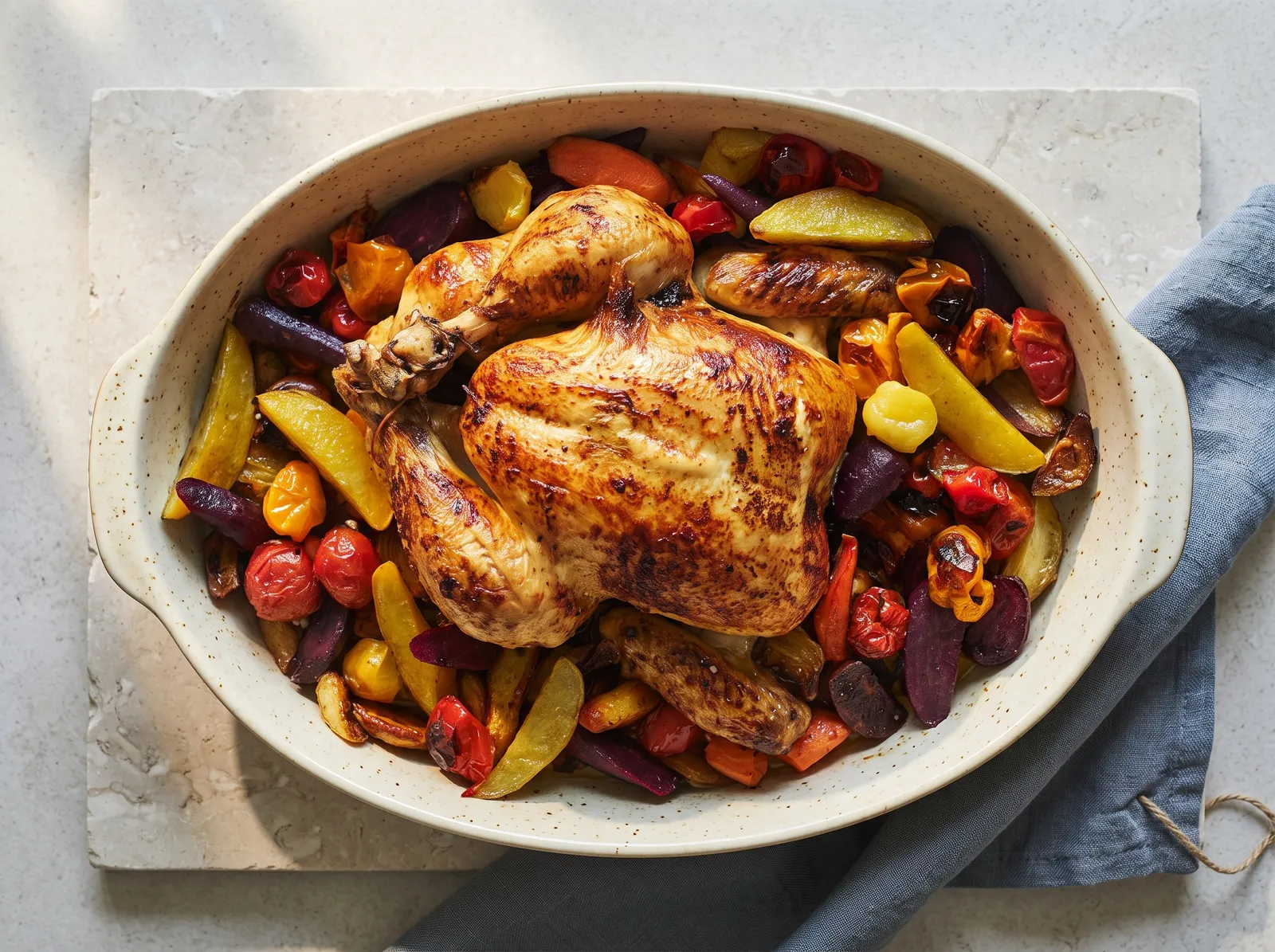 Poulet rôti — in Nahaufnahme gezeigt