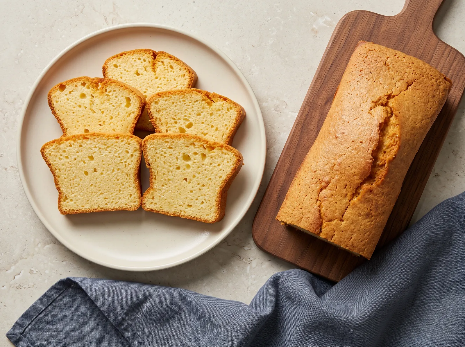 Quatre-quarts breton — mit sichtbarem Anschnitt gezeigt