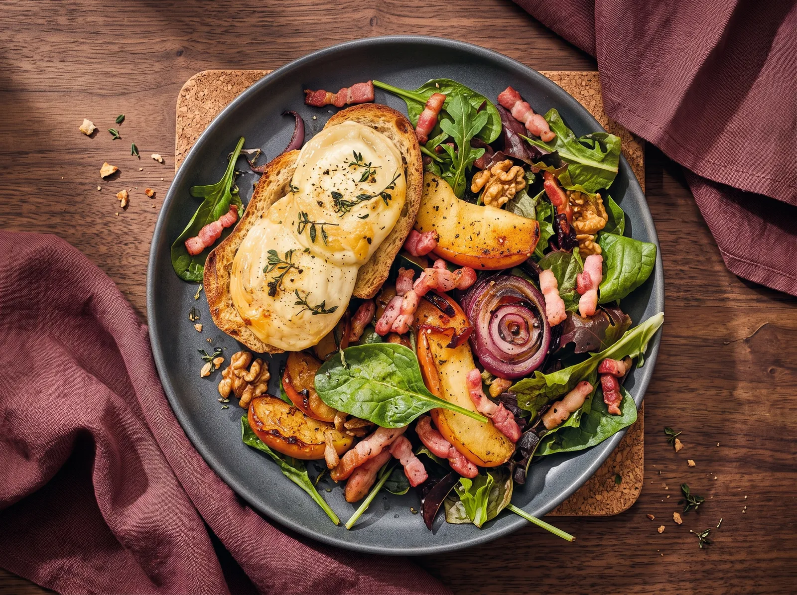 Salade de chèvre chaud — servito in una ciotola
