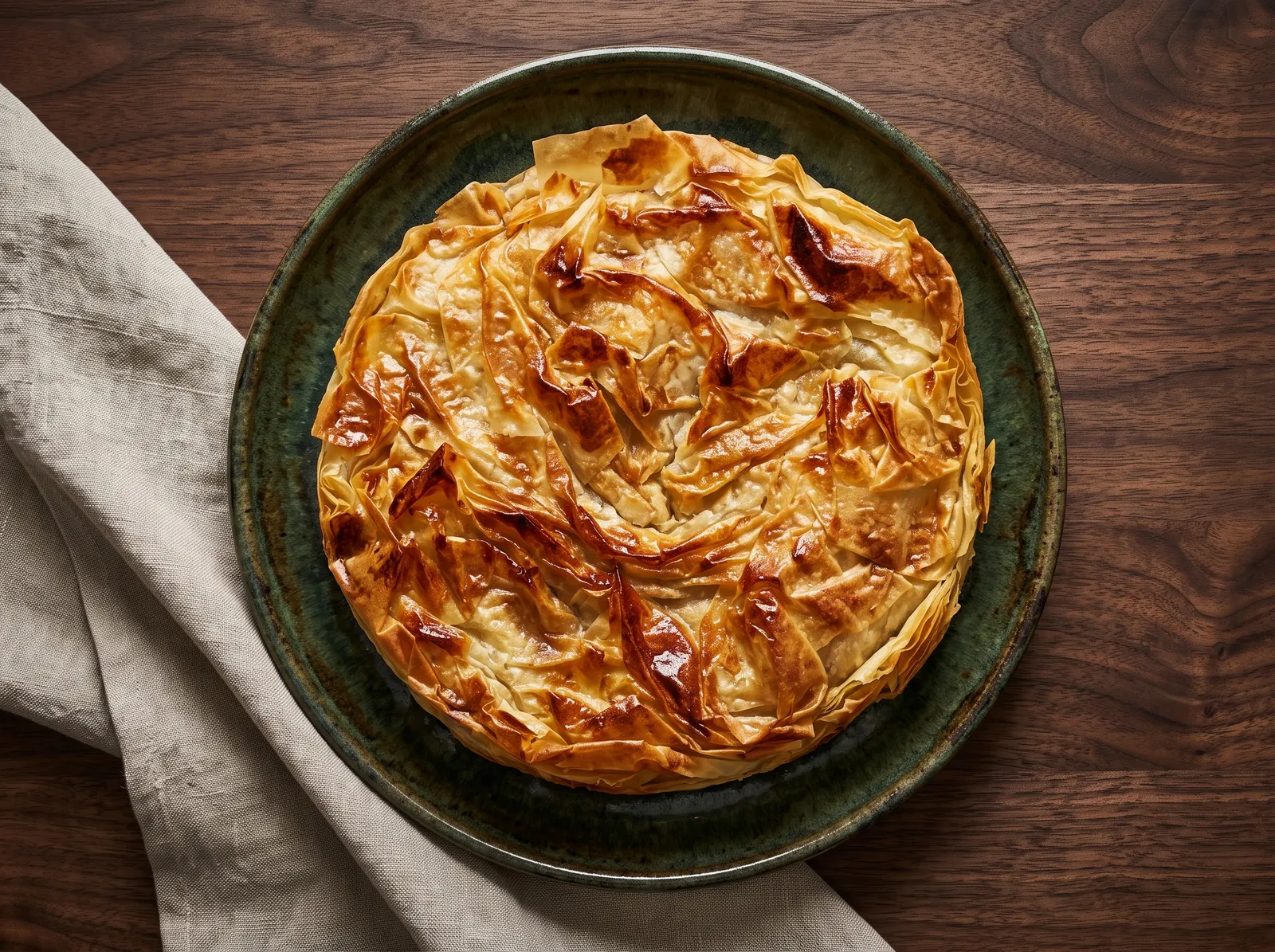 Tourtière landaise — auf einem Teller angerichtet